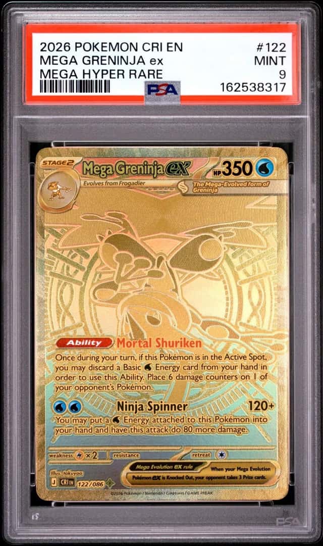 2026 POKEMON CRI EN-CHAOS RISING MEGA HYPER RARE #122 MEGA GRENINJA EX PSA 9