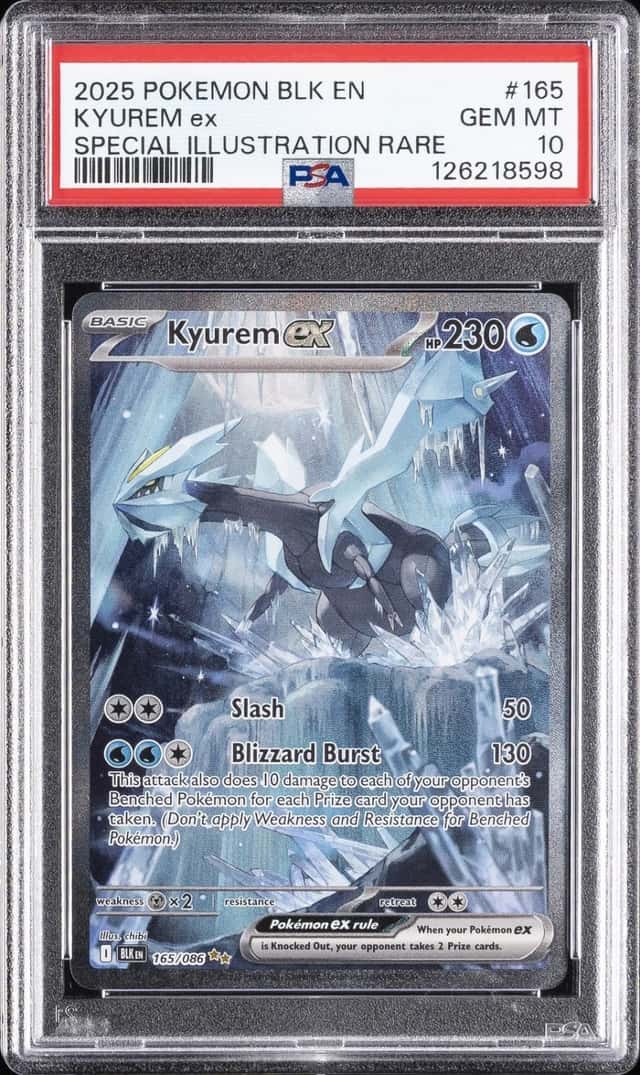 2025 POKEMON BLK EN-BLACK BOLT SPECIAL ILLUSTRATION RARE #165 KYUREM EX PSA 10
