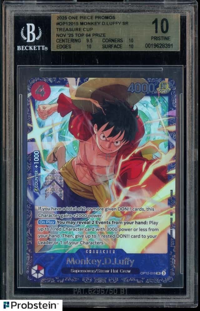 2025 One Piece EN Treasure Cup Top 64 #015 Monkey D. Luffy BGS 10 PRISTINE