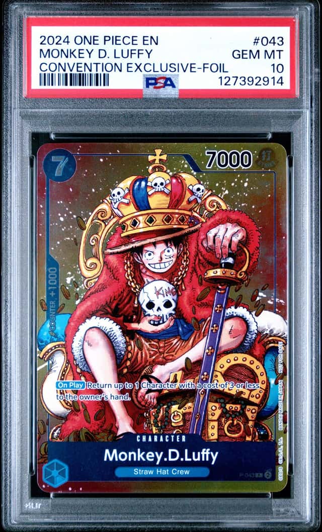 2024 One Piece Convention Exclusive Monkey D Luffy Foil #P-043 PSA 10 GEM MINT