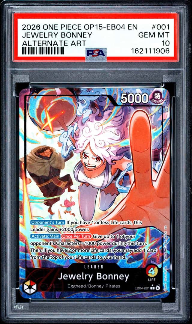 One Piece CCG Jewelry Bonney Leader Gear 5 Alt Art Holo PSA 10 Gem Mint TCG