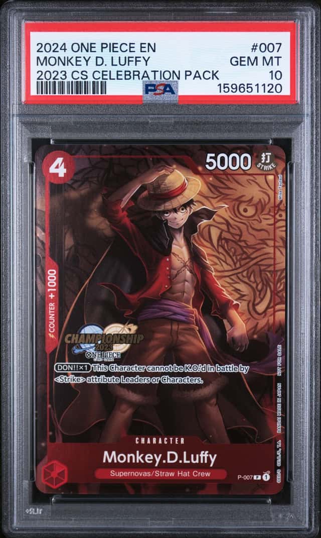 2024 One Piece Championship Celebration Pack Monkey D. Luffy Promo #P-007 PSA 10