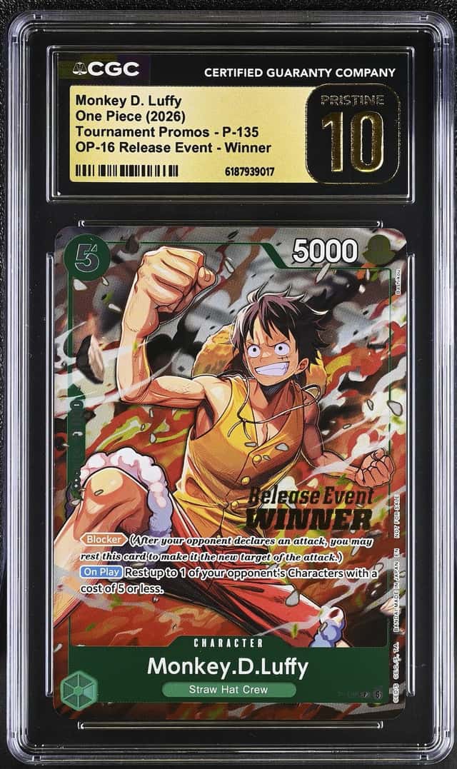 2026 One Piece Tournament Promo Release Event Winner Monkey D. Luffy #P-135 CGC 10 PRISTINE