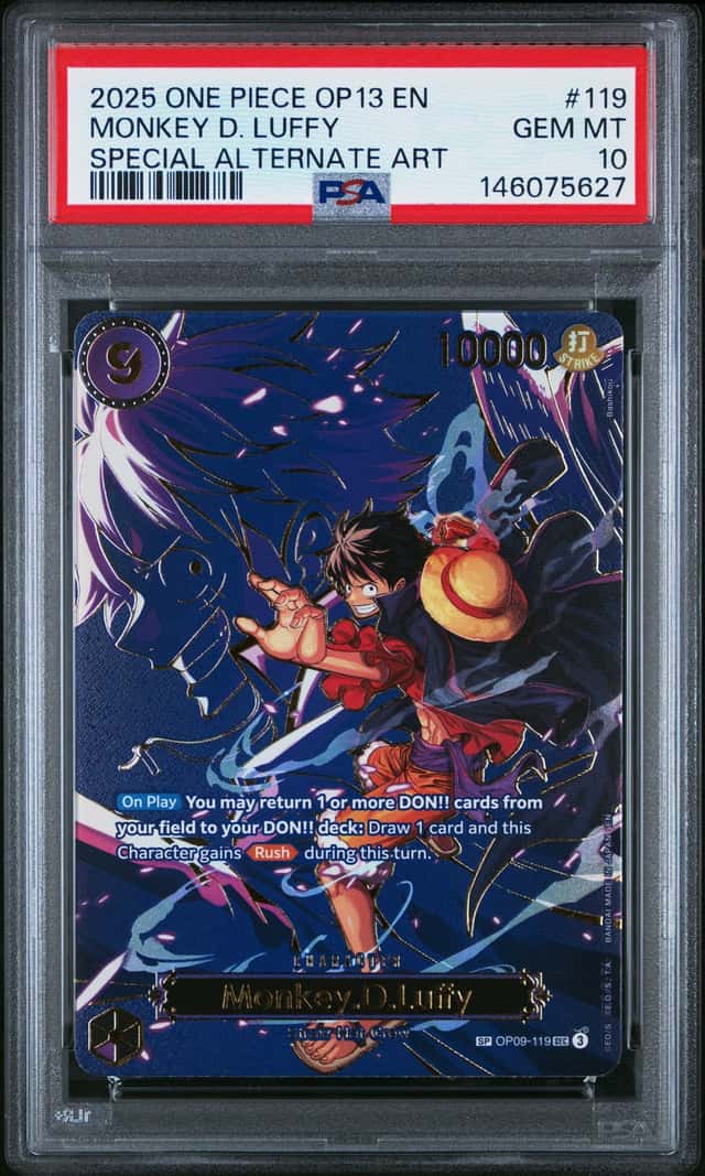 One Piece Card Game Monkey D. Luffy OP09-119 Special Alternate Art PSA10