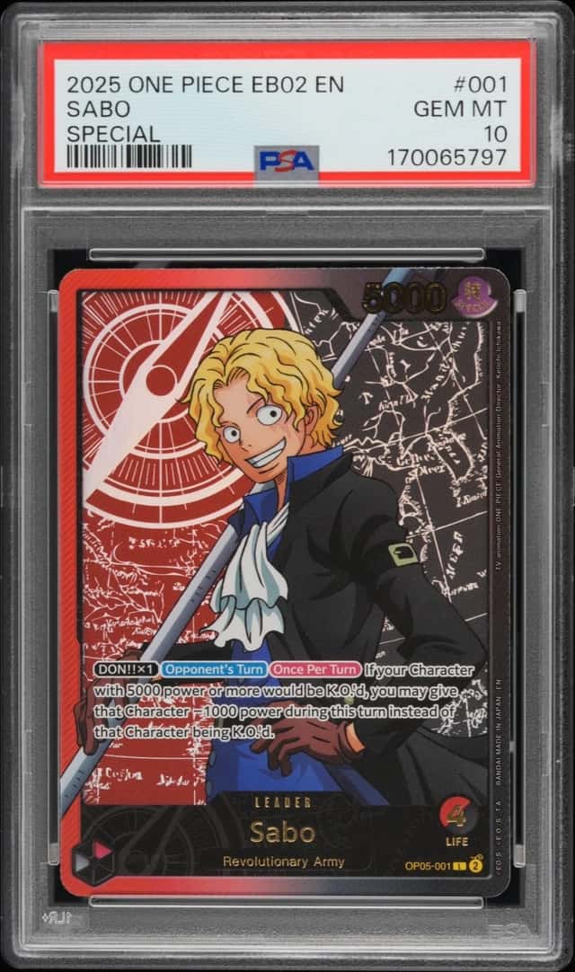 2025 ONE PIECE EB02-EXTRA BOOSTER -ANIME 25TH COLLECTION- SPECIAL SABO PSA 10