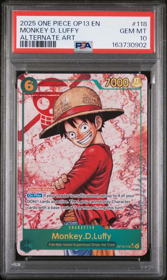 2025 ONE PIECE OP13-CARRYING ON HIS WILL ALTERNATE ART MONKEY D. LUFFY PSA 10