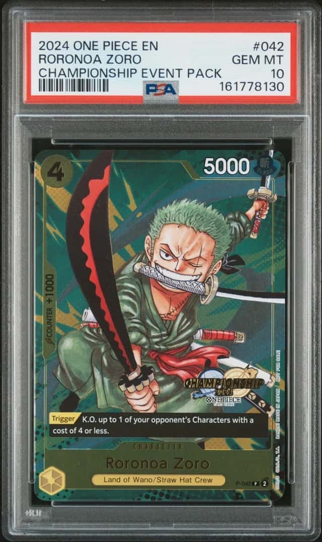 One Piece Roronoa Zoro Championship 2024 Event Pk. 042 PSA 10 Gem Mint