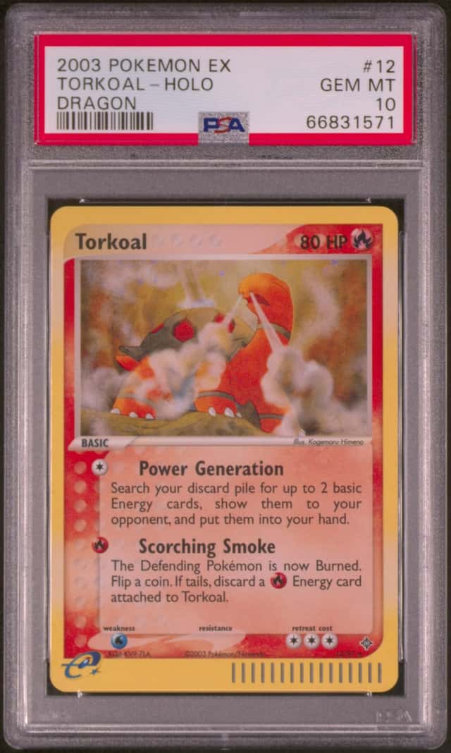POKEMON TORKOAL-HOLO 2003 EX DRAGON #12 PSA 10 *POP 54*