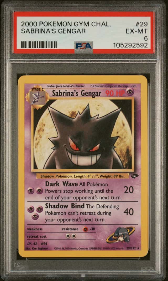 2000 Pokémon Gym Challenge – Sabrina's Gengar Rare #29/132 | PSA 6 EX-MT