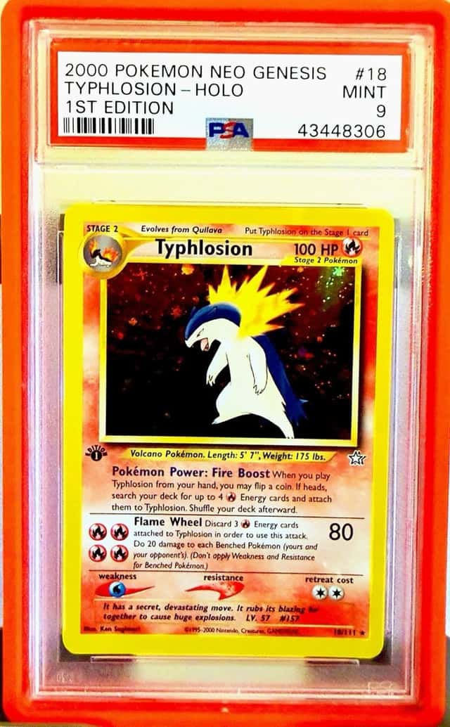2000 Pokemon Neo Genesis Typhlosion 18/111 Holo 1st Edition PSA 9 MINT