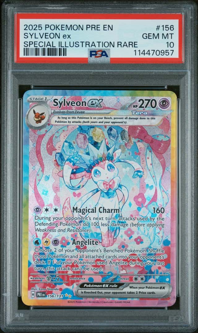 2025 Pokemon PRE EN #156 Sylveon ex Special Illustration Rare PSA 10