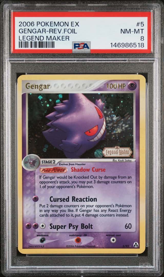 2006 Pokemon EX Legend Maker #5 Gengar Reverse Foil PSA 8 NM-MT