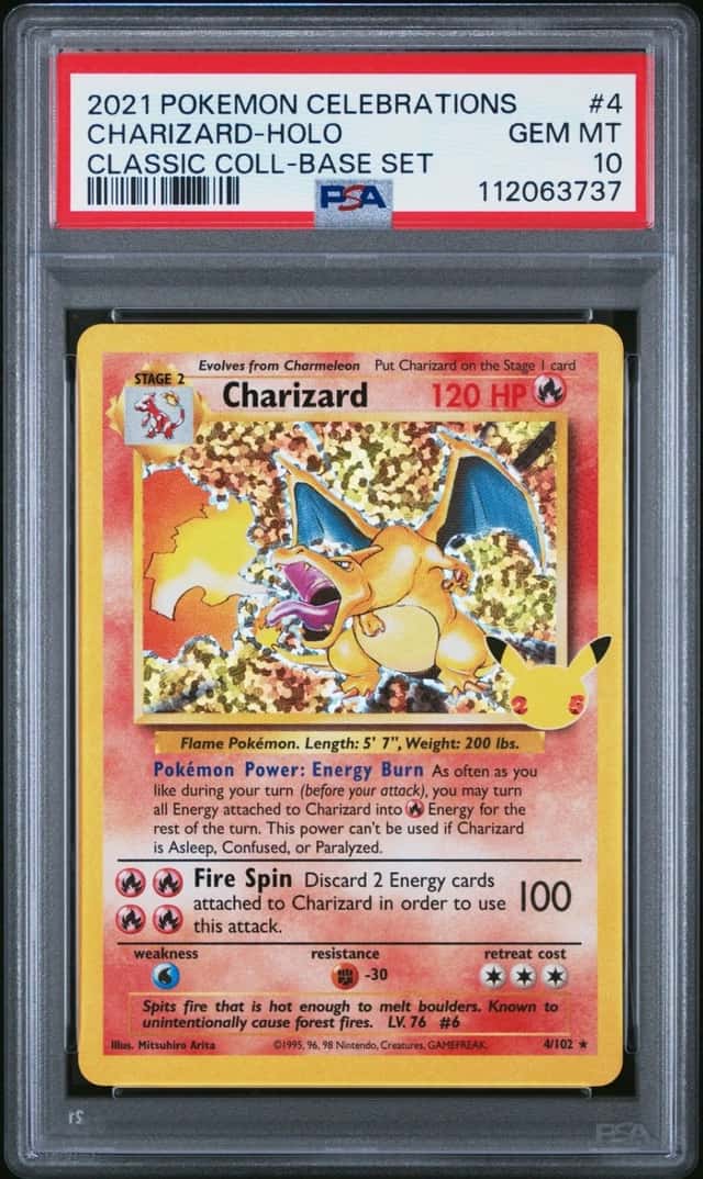 2021 POKEMON CELEBRATIONS CLASSIC COLLECTION #4 CHARIZARD-HOLO PSA 10