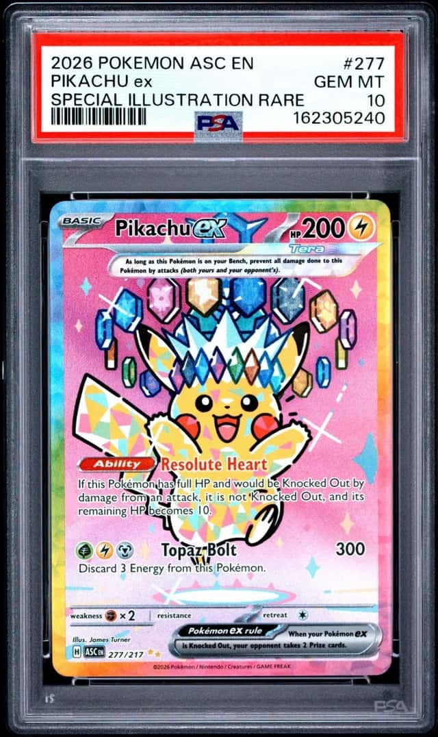 2026 POKEMON ASC EN-ASCENDED HEROES SPECIAL ILLUSTRATION RARE PIKACHU EX PSA 10