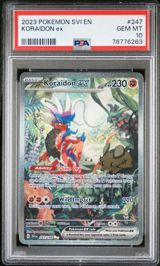 PSA 10 GEM MINT Pokemon Koraidon ex Scarlet Violet Special Illustration 247/198