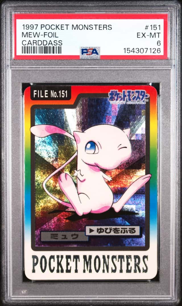 1997 POCKET MONSTERS CARDDASS #151 MEW-FOIL PSA 6
