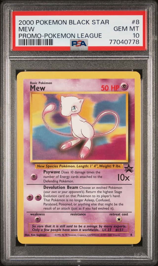 2000 POKEMON PROMO BLACK STAR POKEMON LEAGUE #8 MEW PSA 10