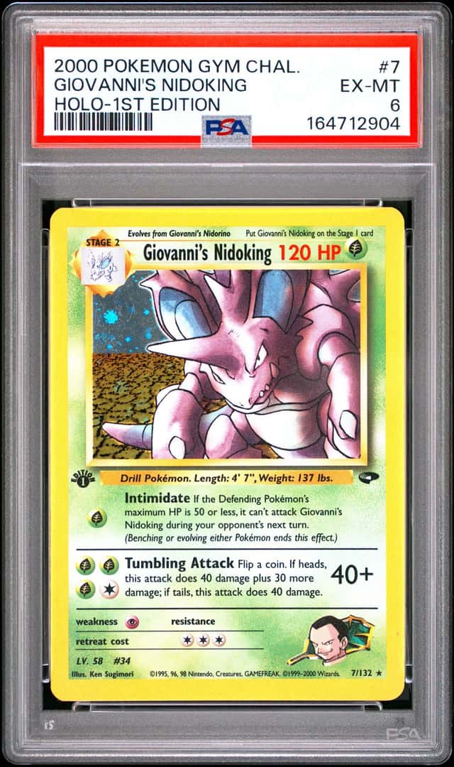 Giovanni's Nidoking 2000 Pokemon Gym Challenge 7/132 1st Edition RARE HOLO PSA 6