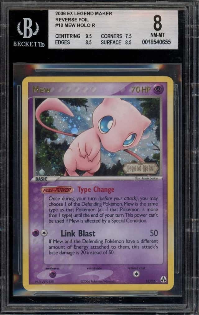 Pokemon Mew Holo EX Legend Maker Reverse Holo 10 BGS 8