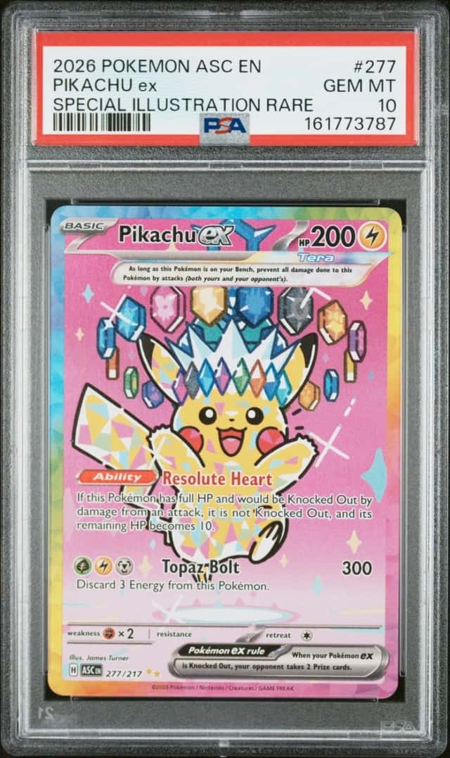 Pokemon Pikachu ex Ascended Heroes 277 Special Illustration Rare PSA 10 Gem Mint