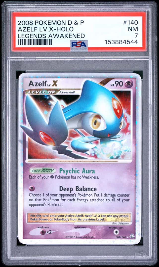 Pokemon Azelf LV.X Holo Legends Awakened 140/146 PSA 7