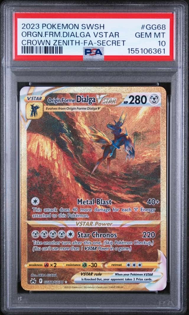 2023 POKEMON SWORD & SHIELD CROWN ZENITH FA/ORIGIN FORME DIALGA VSTAR PSA 10