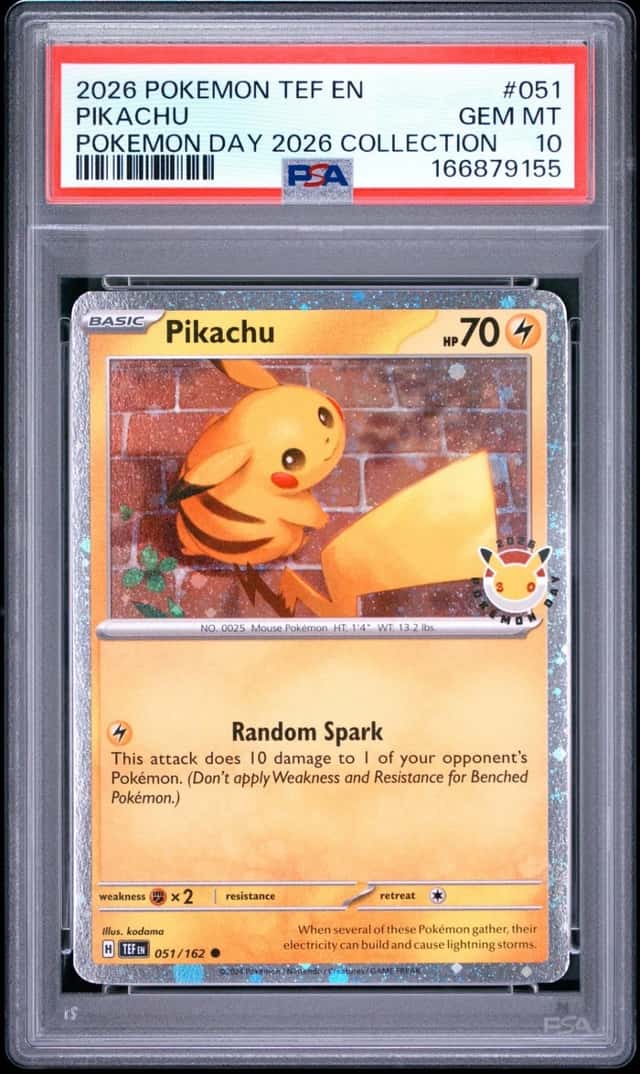 2026 POKEMON TEF EN-TEMPORAL FORCES POKEMON DAY 2026 COLLECTION PIKACHU PSA 10