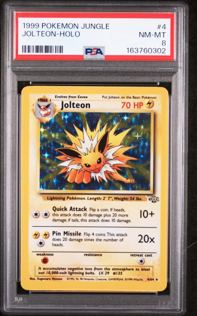 Pokemon TCG 1999 Jungle Jolteon Holo Rare Unlimited #4/64 PSA 8