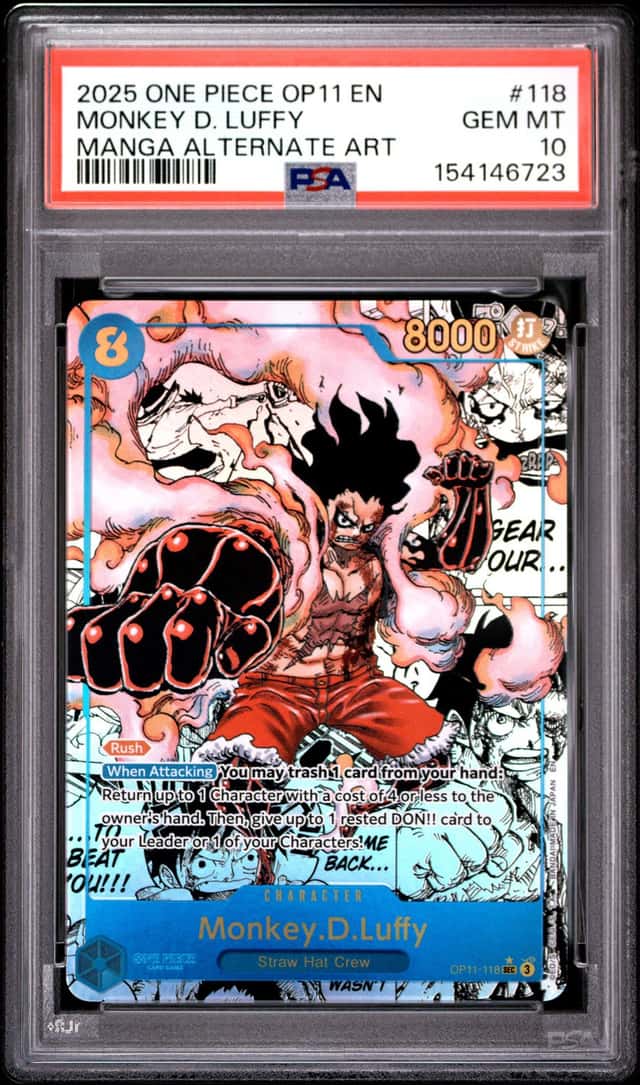 2025 One Piece A Fist of Divine Speed Manga Alternate Art Monkey D. Luffy #OP11-118