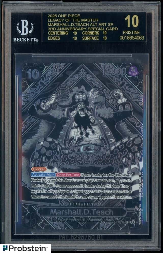 2025 One Piece EN Marshall D Tech 3rd Anniversary Silver BGS 10 BLACK LABEL
