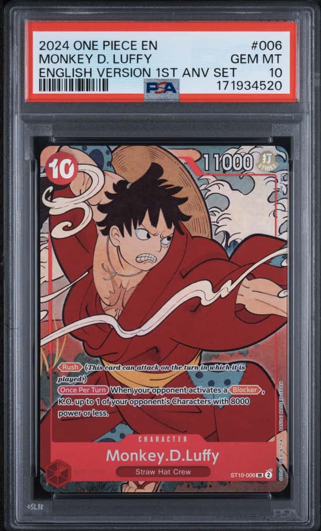 2024 One Piece English Version 1st Anniversary Set #006 Monkey D Luffy PSA 10
