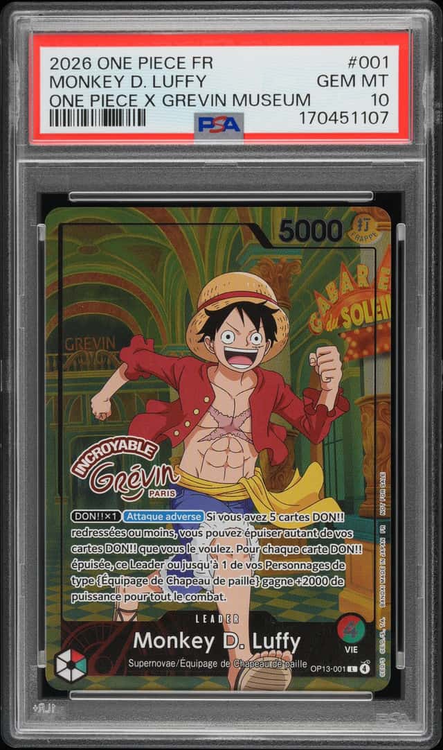 2026 ONE PIECE FRENCH PROMOS ONE PIECE X GREVIN MUSEUM MONKEY D. LUFFY PSA 10