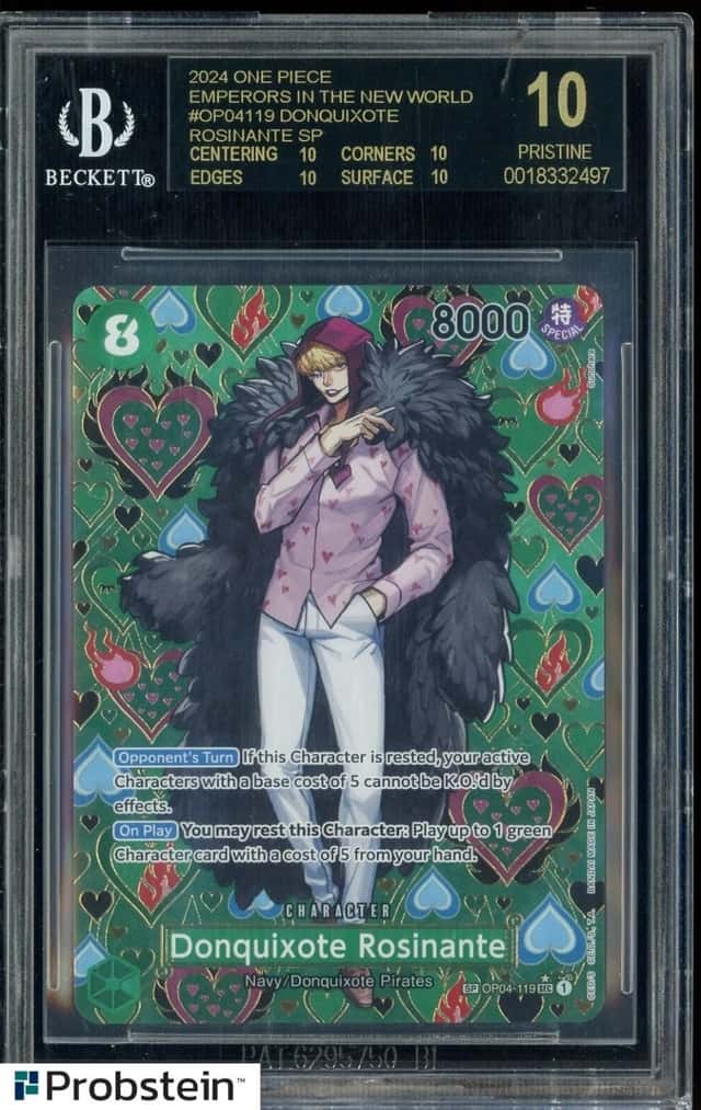 2024 One Piece Emperors/World OP04119 Donquixote Rosinante SP BGS 10 BLACK LABEL