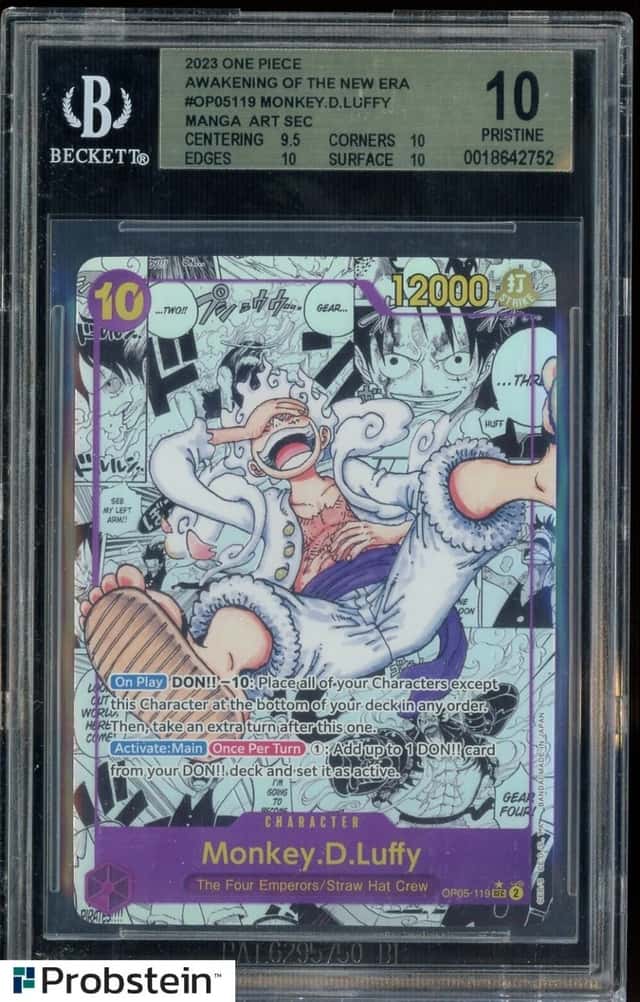 2025 ONE PIECE EN MONKEY D LUFFY 3RD ANNIVERSARY SILVER OP05-119 BGS 10 PRISTINE