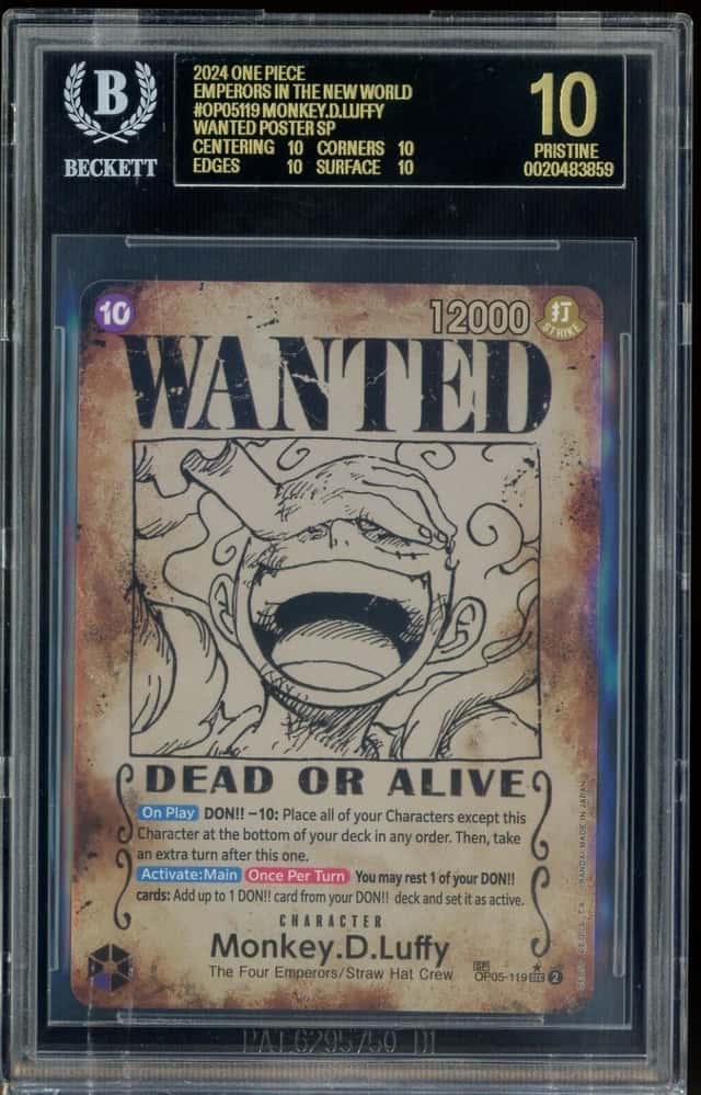 2024 One Piece EN OP05-119 Monkey D Luffy Wanted Poster SP BGS 10 BLACK LABEL