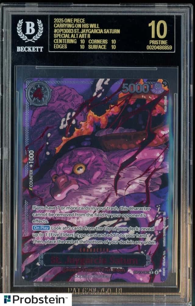 2025 One Piece Carrying/Will OP13083 St Jay Garcia Saturn SAR BGS 10 BLACK LABEL