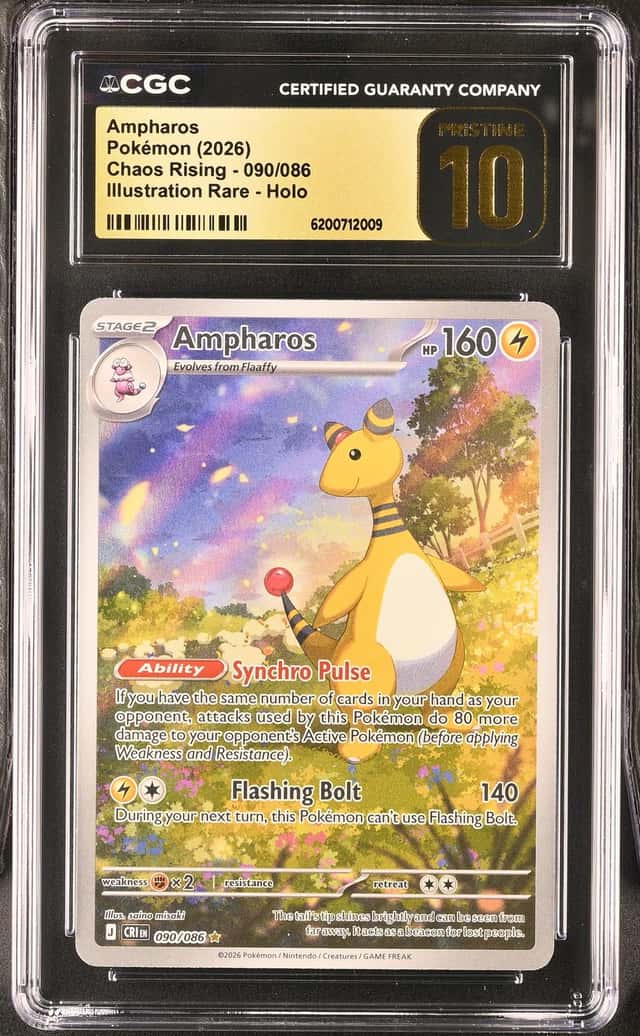 Pokemon Chaos Rising 090/086 Ampharos IR Illustration Rare Holo CGC 10 PRISTINE 