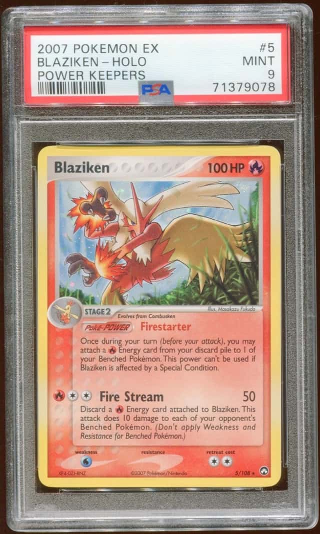 2007 POKEMON POWER KEEPERS EX BLAZIKEN #5/108 RARE HOLO FOIL PSA 9 E8