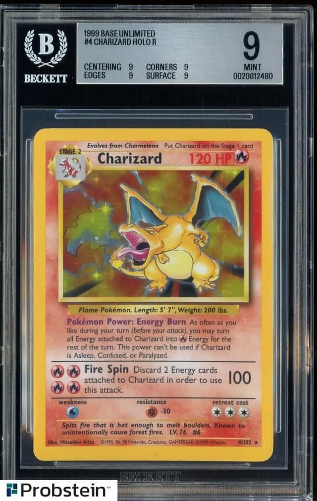 1999 Pokemon Base Set #4/102 Charizard Holo BGS 9 MINT