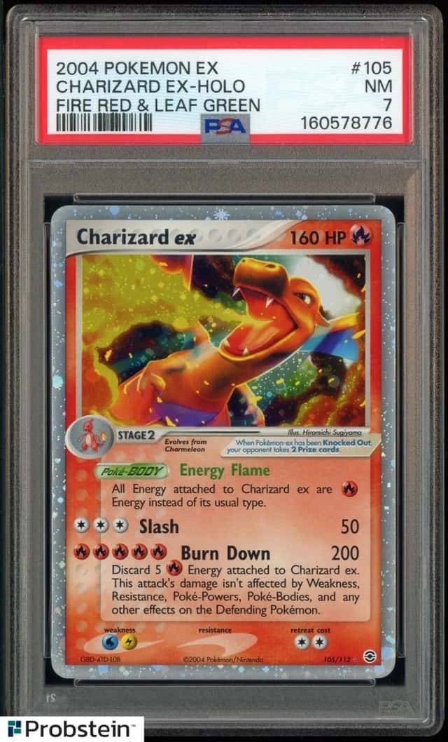 2004 Pokemon EX Fire Red & Leaf Green #105 Charizard EX Holo PSA 7 NM