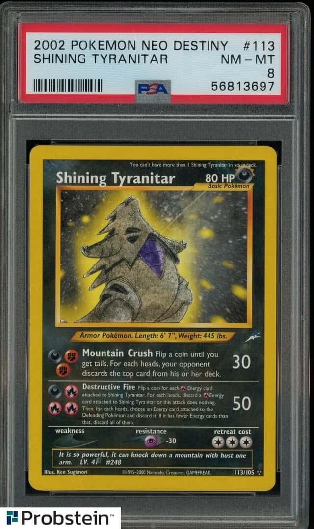 2002 Pokemon Neo Destiny #113 Shining Tyranitar PSA 8 NM-MT
