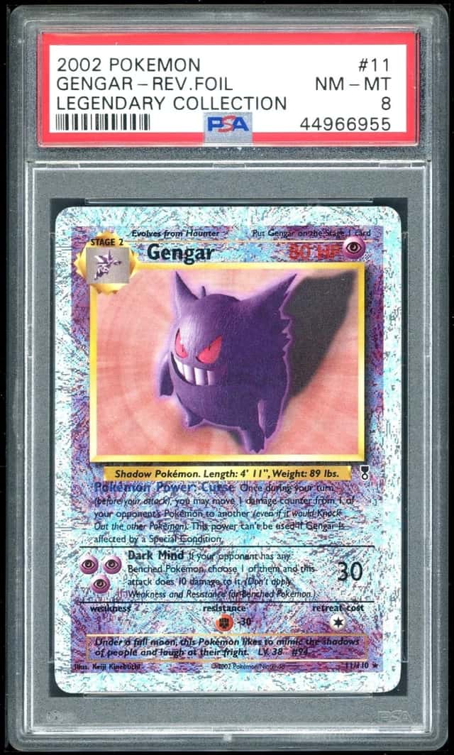 2002 POKEMON GENGAR-REV.FOIL LEGENDARY COLLECTION #11 PSA 8