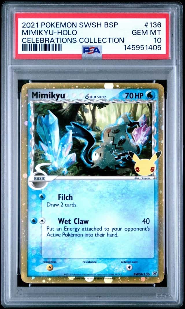 2021 POKEMON SWSH BLACK STAR PROMO CELEBRATIONS COLLECTION MIMIKYU-HOLO PSA 10
