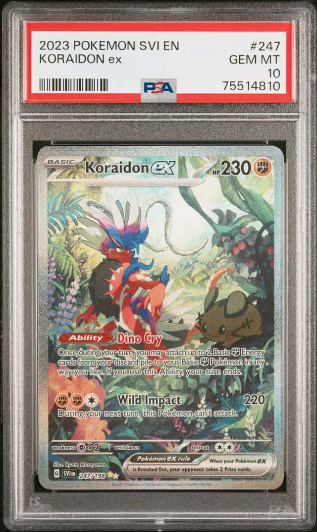 PSA 10 GEM MINT Pokemon Koraidon ex Scarlet Violet Special Illustration 247/198