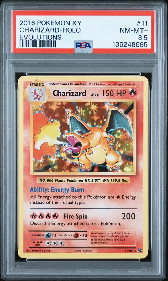 2016 Pokemon XY Charizard Holo Evolutions PSA 8.5