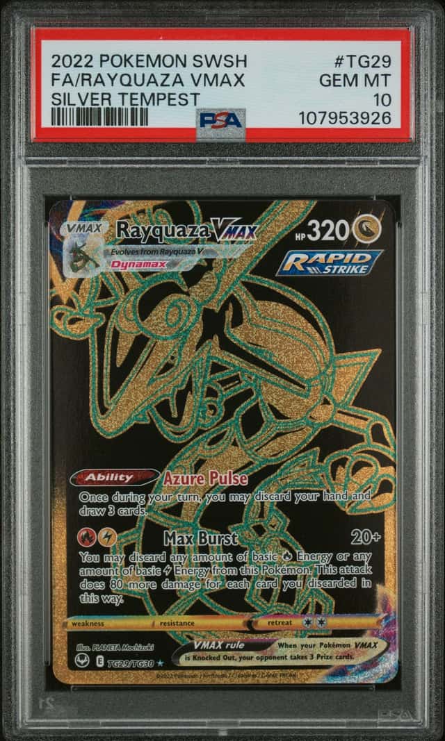 2022 Pokemon SWSH Silver Tempest Rayquaza VM Trainer Gallery #TG29/TG30 PSA 10