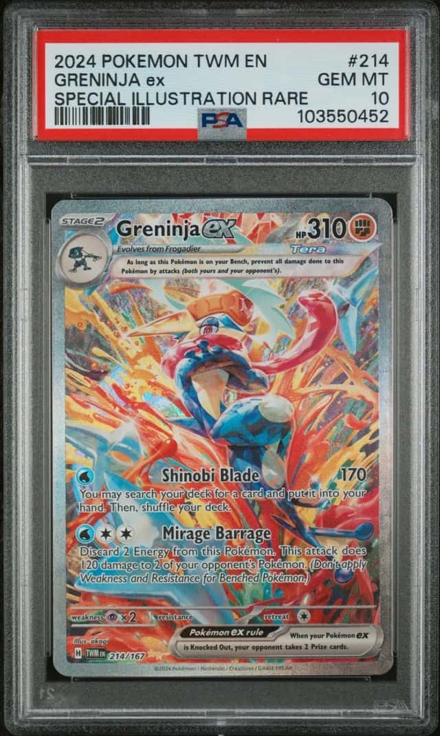 Pokemon Greninja ex Twilight Masquerade 214/167 Special Illustration Rare PSA 10