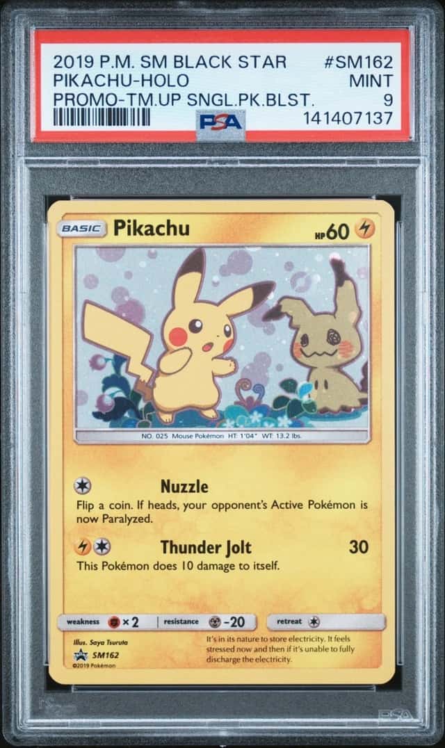 Pokemon Pikachu Holo Sm Black Star Promo SM162/181 Team Up Blisters PSA 9 Mint