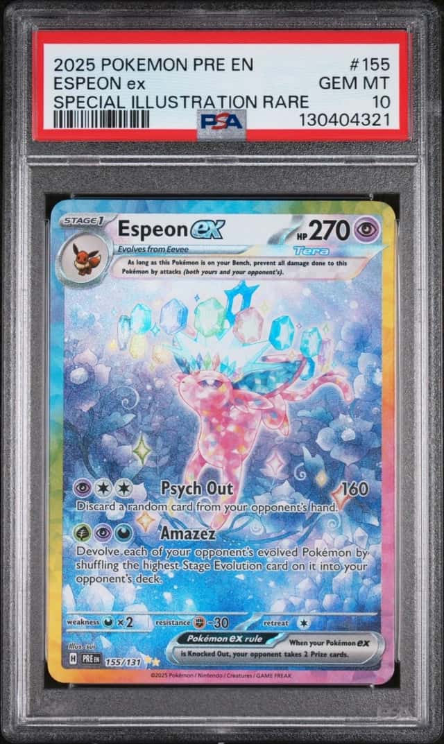 Pokemon Espeon ex Prismatic Evolutions 155/131 Special Illustration Rare PSA 10