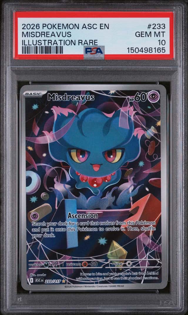 2026 POKEMON ASCENDED HEROES #233/217 MISDREAVUS ILLUSTRATION RARE PSA 10